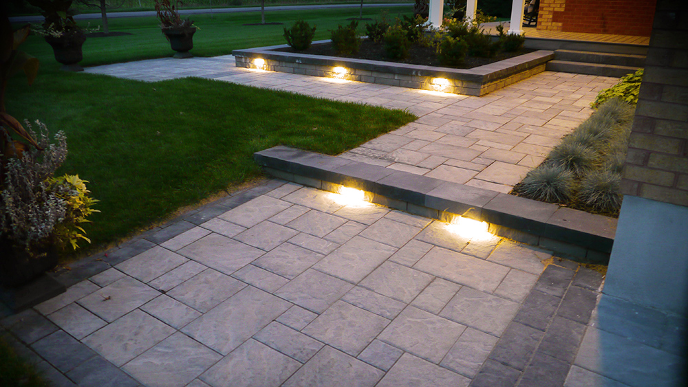 Walkway landscaping by Exact Landscapes Ottawa